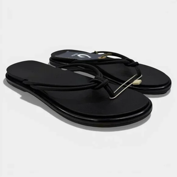 OluKai 'Aka Women's Flip-Flop Sandals Black Sz 11B Comfort Beach Shoes 20509-404 - Picture 7 of 8